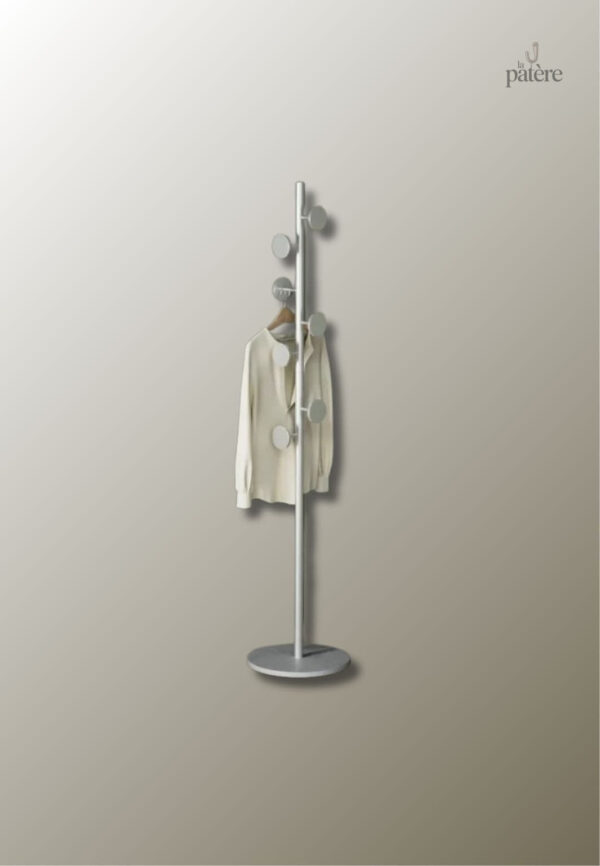 Porte manteau design sur base grise, style champignon