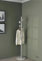 Porte manteau design champignon blanc sur base blanche