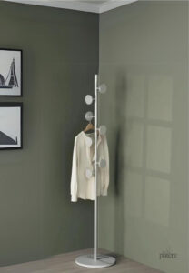 Porte manteau design champignon blanc sur base blanche
