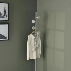 Porte manteau design champignon blanc sur base blanche