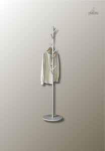 Porte manteau moderne en forme d'arbre sur socle blanc