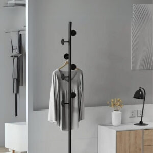 Porte manteau design champignon noir sur base grise