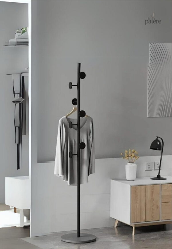 floor-to-floor-bedroom-light-luxury-rock-plate-base-metal-ogbdwk-1 Porte manteau design champignon noir sur base grise