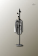 Porte manteau sur pied, style champignon, coloris noir et gris