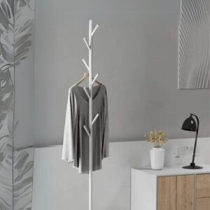 Porte manteau sur pied design arbre doré sur base noire