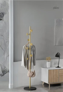 Porte manteau champignon doré sur base noire
