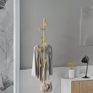 Porte manteau champignon doré sur base noire