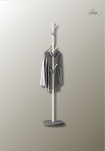 Porte manteau sur pied style moderne avec design arbre blanc