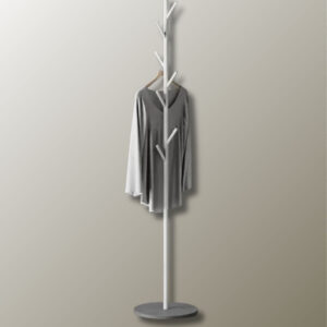 Porte manteau sur pied style moderne avec design arbre blanc