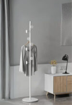 Porte manteau design champignon blanc sur base blanche