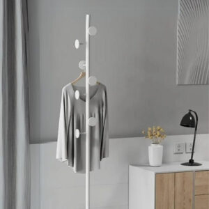 Porte manteau design champignon blanc sur base blanche