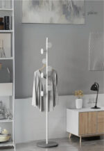 Porte manteau design champignon blanc sur base grise