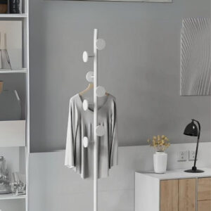 Porte manteau design champignon blanc sur base grise
