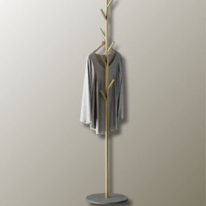 Porte manteau moderne en forme d'arbre, finition dorée