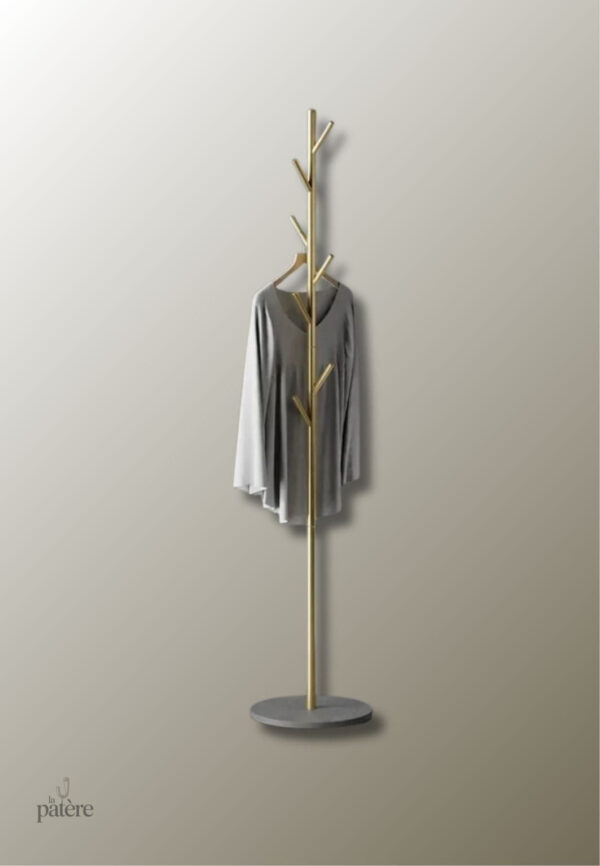 Porte manteau moderne en forme d'arbre, finition dorée