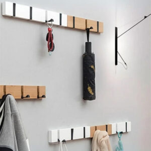Porte manteau mural en bambou, style moderne et fonctionnel