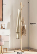 Porte manteau sur pied perroquet en bois clair