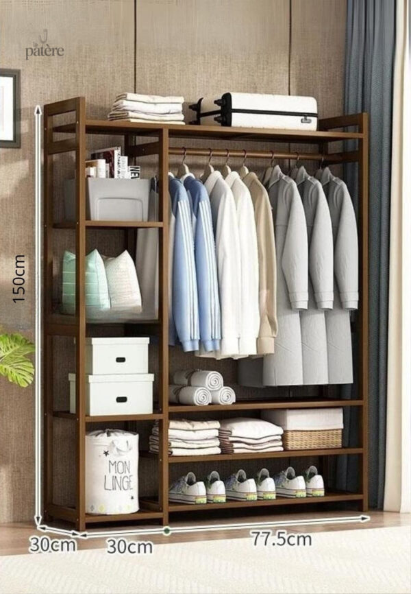 hanger-furniture-clothes-rack-coat-clothing-rack-wardrobe-l0s5db-1 Meuble porte-manteau et chaussures en bois aéré 110 cm
