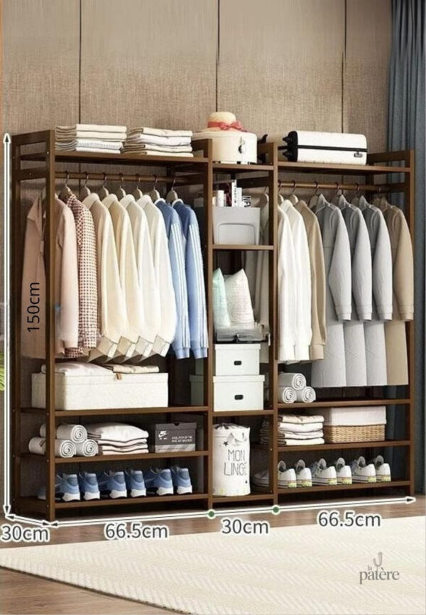 hanger-furniture-clothes-rack-coat-clothing-rack-wardrobe-l0s5dc-1 Meuble porte-manteau et chaussures en bois aéré