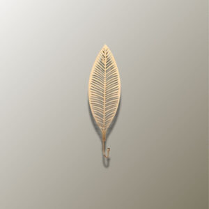 Patère design feuille dorée pour porte-manteau élégant
