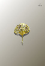 Patère porte manteau feuille striée dorée design élégant