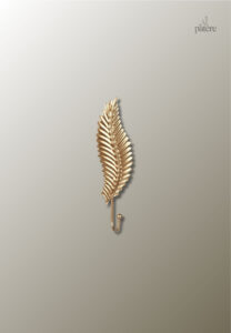 Patère porte manteau Feuille d'Été Dorée en design élégant