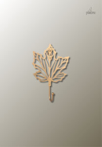 Patère porte manteau Feuille d'Erable Dorée