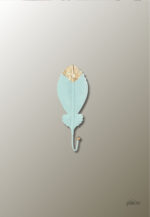 Patère porte manteau Feuille Simple Bleue design élégant