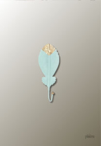 Patère porte manteau Feuille Simple Bleue design élégant