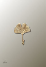 Patère feuille nénuphar dorée pour accrocher manteaux