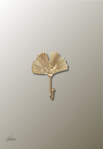 Patère feuille nénuphar dorée pour accrocher manteaux