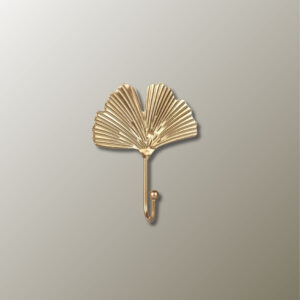 Patère feuille nénuphar dorée pour accrocher manteaux