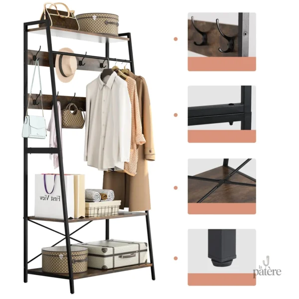 Porte manteau noir avec support stable et chic