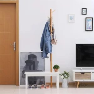 Porte manteau avec assise blanc moderne et fonctionnel