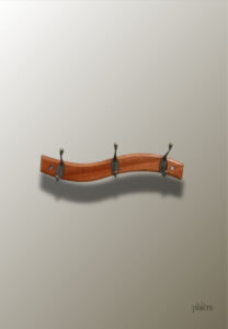 Porte manteau mural en bois Vague, design nautique élégant