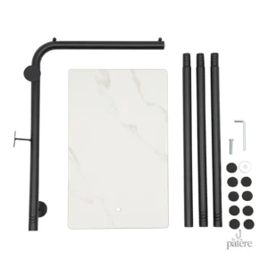 Porte manteau élégant sur pied blanc et noir