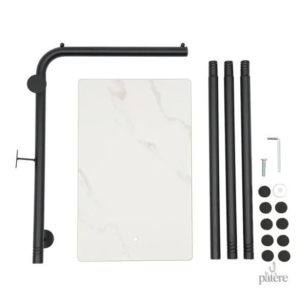 Porte manteau élégant sur pied blanc et noir
