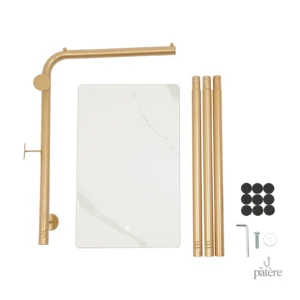 Porte manteau design élégant en or et blanc