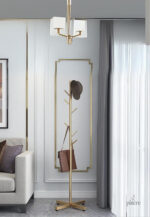 Porte manteau sur pied design arbre doré