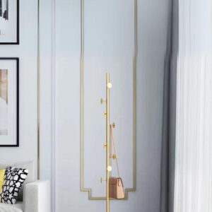 Porte manteau design champignon doré sur base blanche