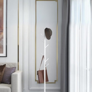 Porte manteau sur pied design arbre blanc avec base croisée