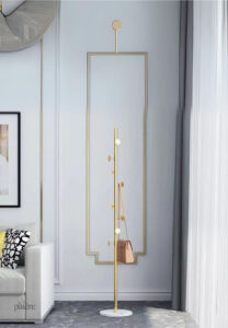 Porte-manteau champignon doré sur base blanche