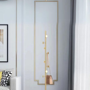 Porte-manteau champignon doré sur base blanche