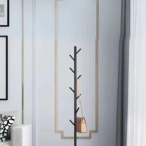 Porte manteau sur pied design arbre noir sur base blanche