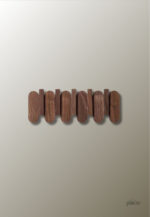 Porte manteau mural en bois avec 5 crochets ronds