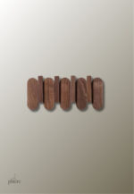 Porte manteau mural en bois avec 4 crochets ronds design