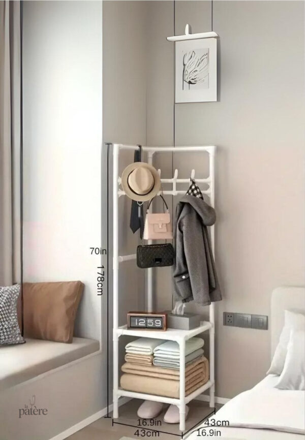 metal-clothes-hanger-iron-coat-racks-sofa-clothing-storag-3dddoa-1 Meuble porte manteau et chaussures en métal blanc