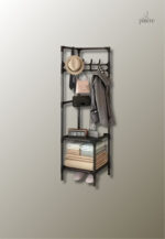 Porte-manteau simple en métal noir pour rangement pratique