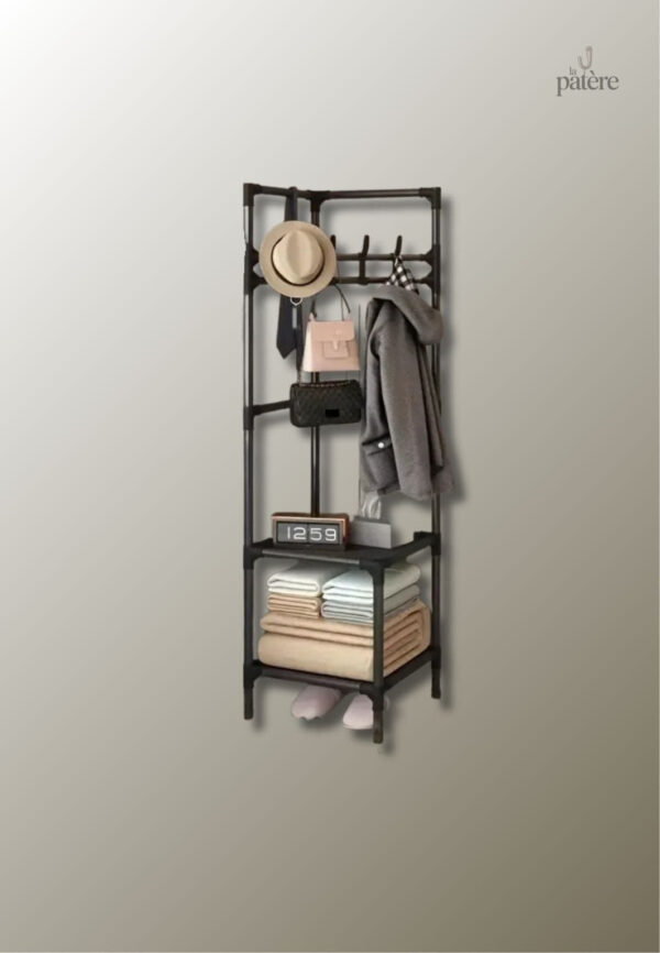 Porte-manteau simple en métal noir pour rangement pratique