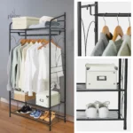 Meuble noir pratique pour accrocher vêtements